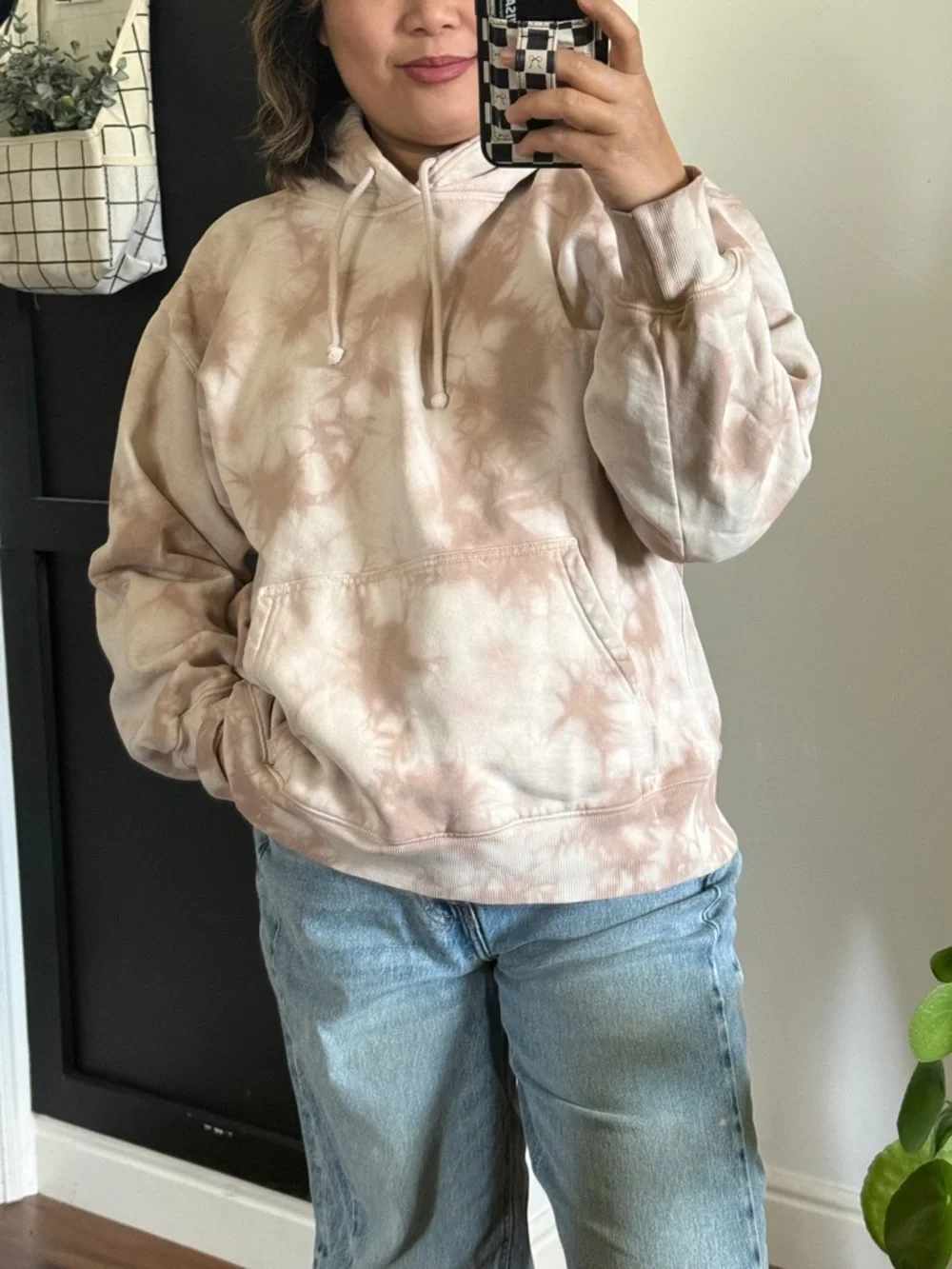 TnA tie Dyed Hoodie. Size 2 Oversized Tan - Picture 14 of 14